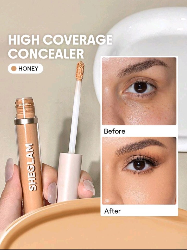 SHEGLAM Like Magic 12Hr Full Coverage Concealer-Honey  Matte Liquid Concealer Long Lasting Brightening Color Corrector Weightless All-Day Long Lasting Hydrating Concealer