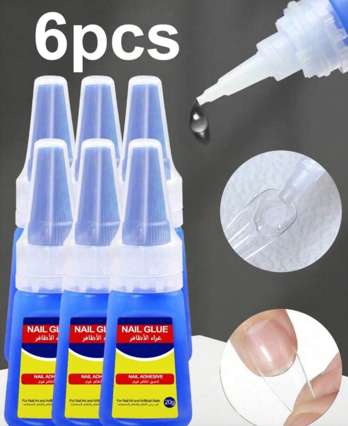 6pcs Misscheering 20g Super Strong Fake Nail Glue, Soft Nail Sticker Gel, Quick Drying, Suitable For Beginner Nail Art, Long Lasting