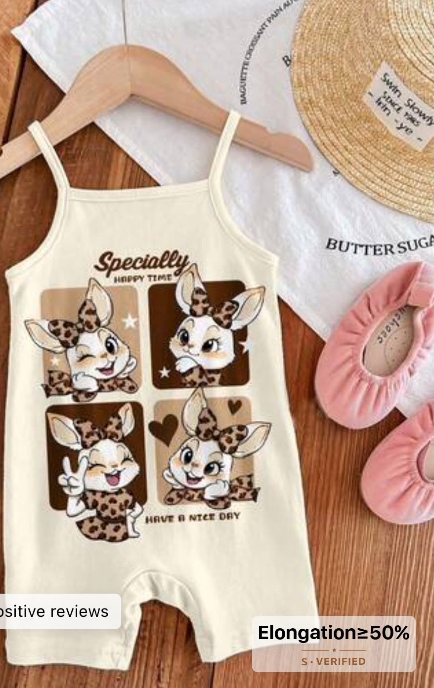 Newborn Baby Girls Casual Summer Suspender Romper,Cute Rabbit & Leopard Bow Graphic,Brown And White Polka Dot,Family Matching,Kawaii Korean Outfits