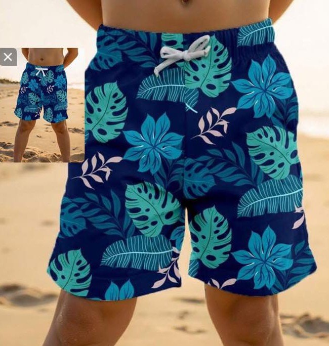 Bubblio Tween Boys' Casual Loose Fit Printed Beach Shorts, Suitable For Summer, Beach, Outdoor, Swimming, Classic Stylish Palm Tree Graphic Print