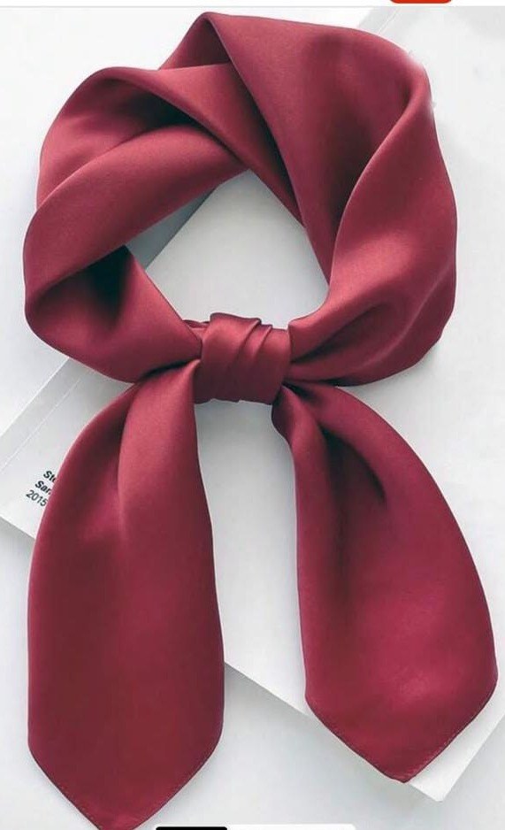 1pc Solid Color Women's Square Scarf, Fashionable Plain Silk Scarf, Versatile Hairband, Waist Belt, Bag Strap, Multi-Functional Scarf