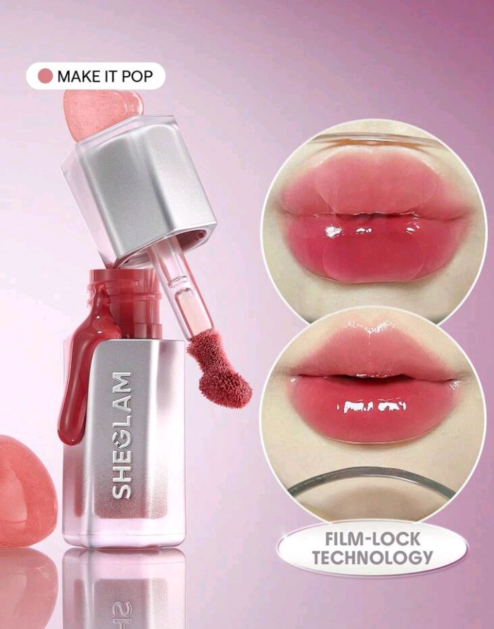 SHEGLAM Glass Lock Air Gloss-Make Lt Pop Lip Combo