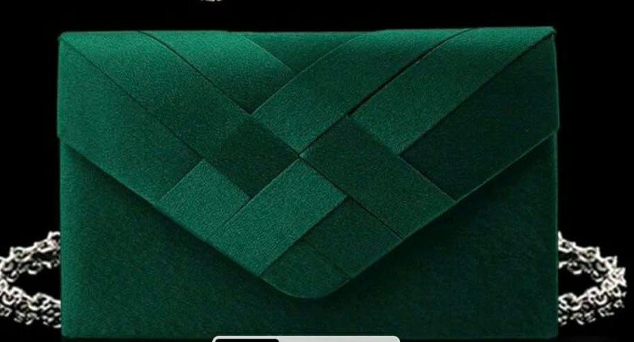 Fashion Satin Trim Evening Clutch Envelope Shoulder Bag