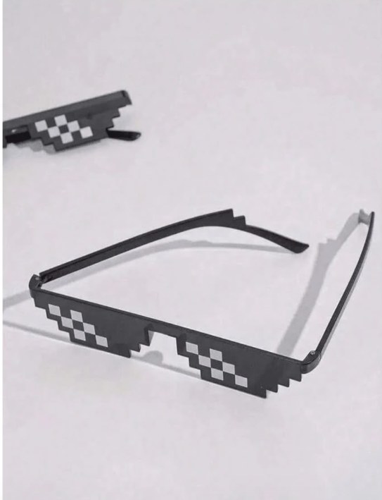 1pcs Pixel Mosaic Party Glasses PVC One-Piece Cut Lightweight No-Pressure Nose Retro Funny Photo Props Birthday Wedding Holiday Multiple Colors Gift