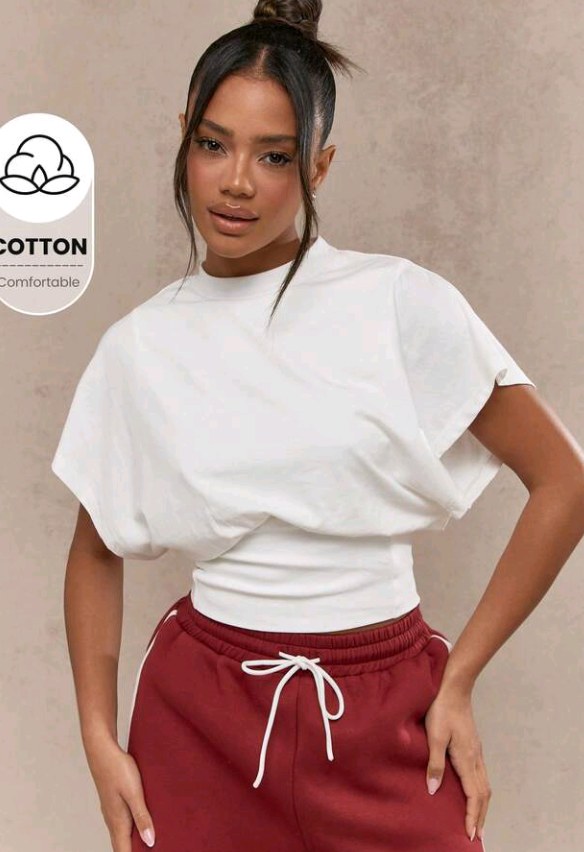 MISSGUIDED Street Fitted Waist Dolman Loose Sleeves Top