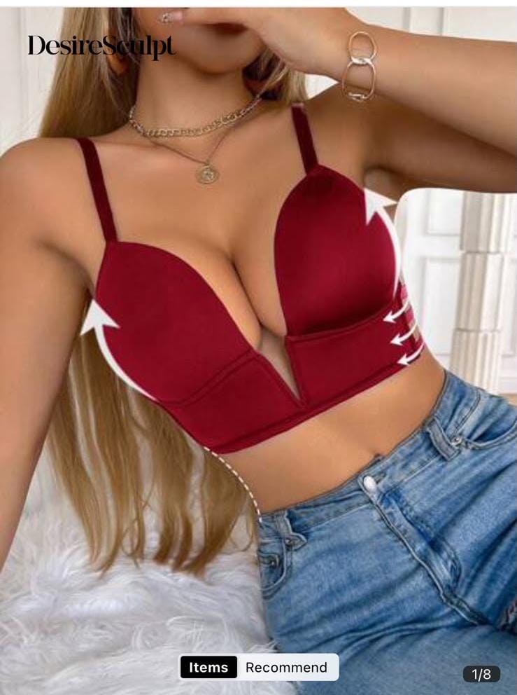 Sexy Deep V-Neck Backless Bralette Push Up