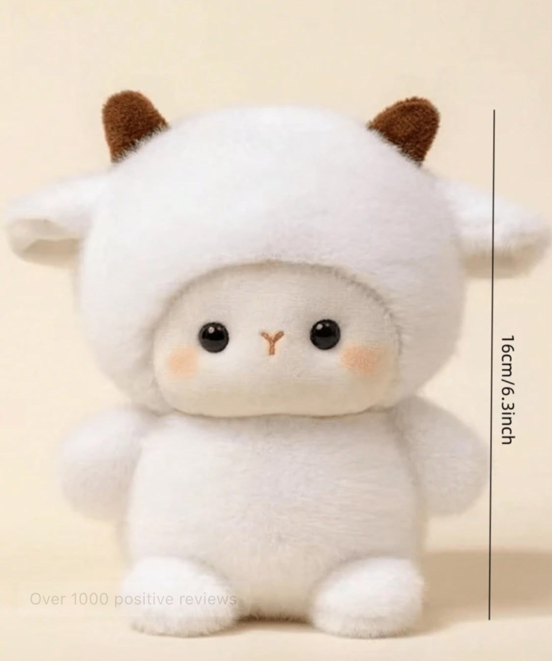 16cm/6,3 inch Cute Sheep Plush Doll - Super Soft Plush Doll. Suitable For Companionship/Gift/Desk Decor/June Festival/Independence Day/Collection. Silicone Baby Doll Full Silicone Body Plush Anime Figure Stuffed Animal Teddy Bear Plushie Plushies
