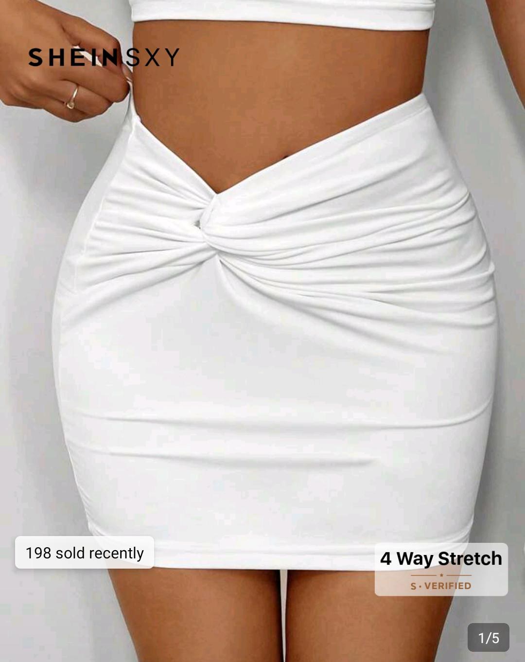 White Ruched Mini Dress