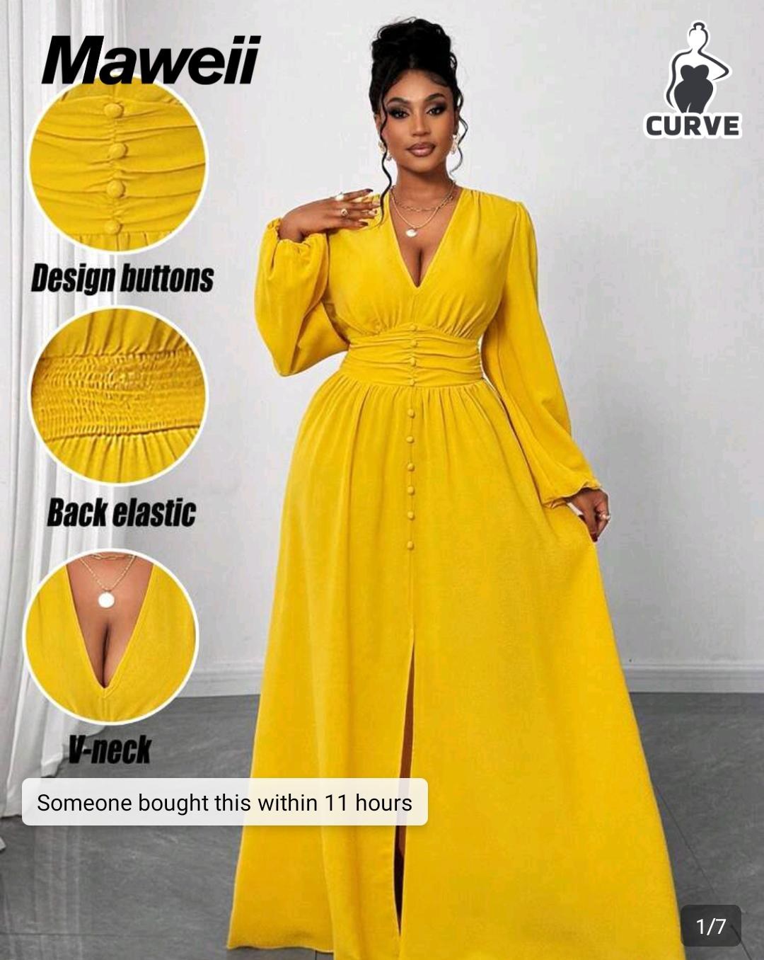 Yellow One Shoulder Dress
