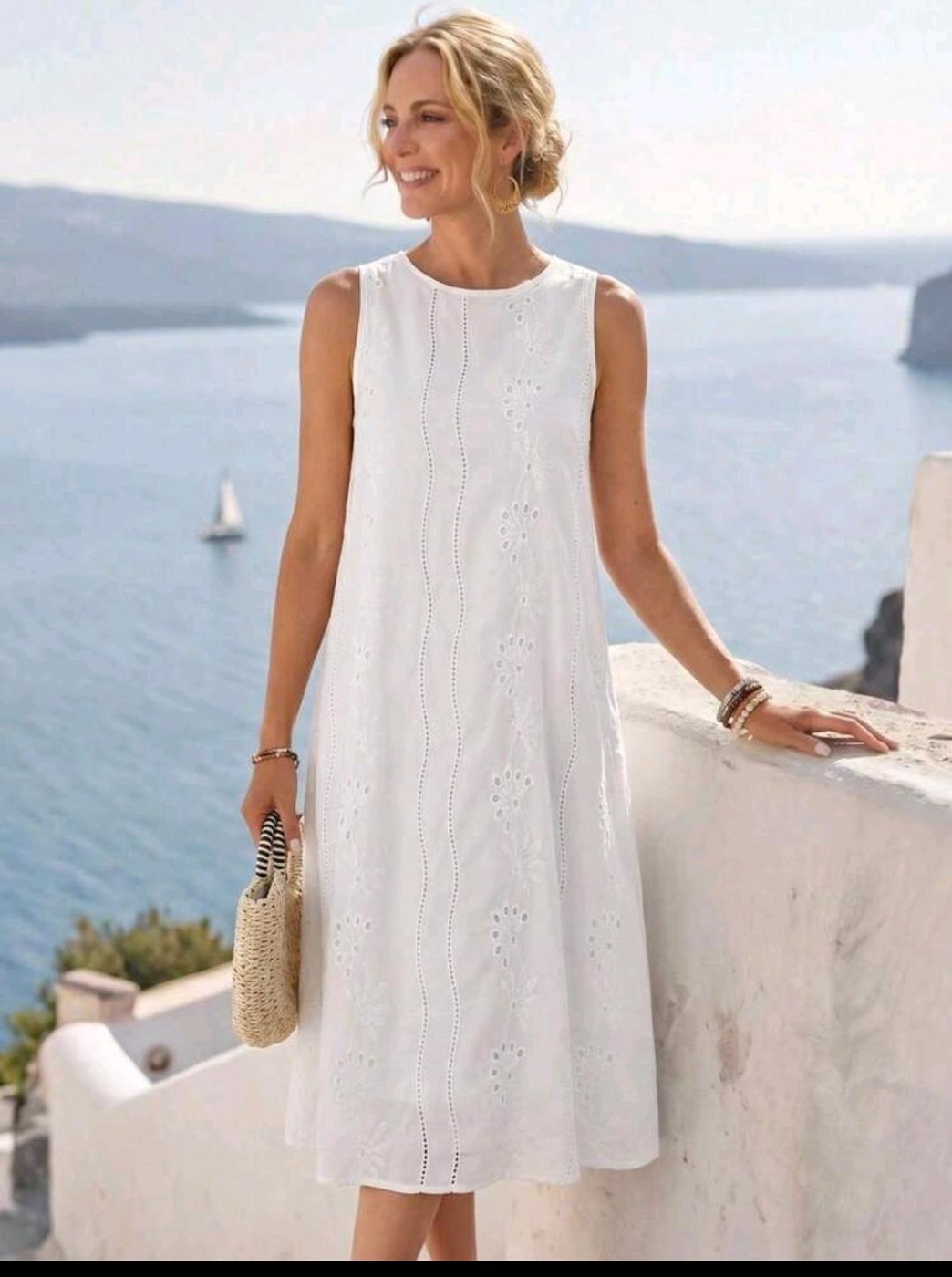 White Sleeveless Midi Dress