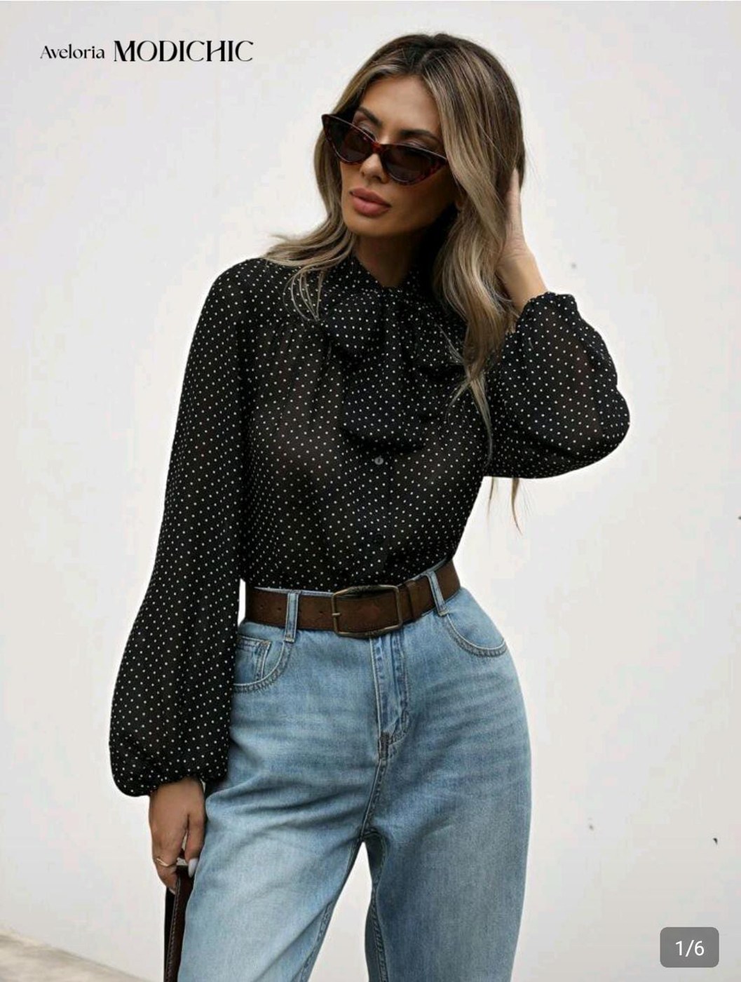 Black Blouse & Denim Look