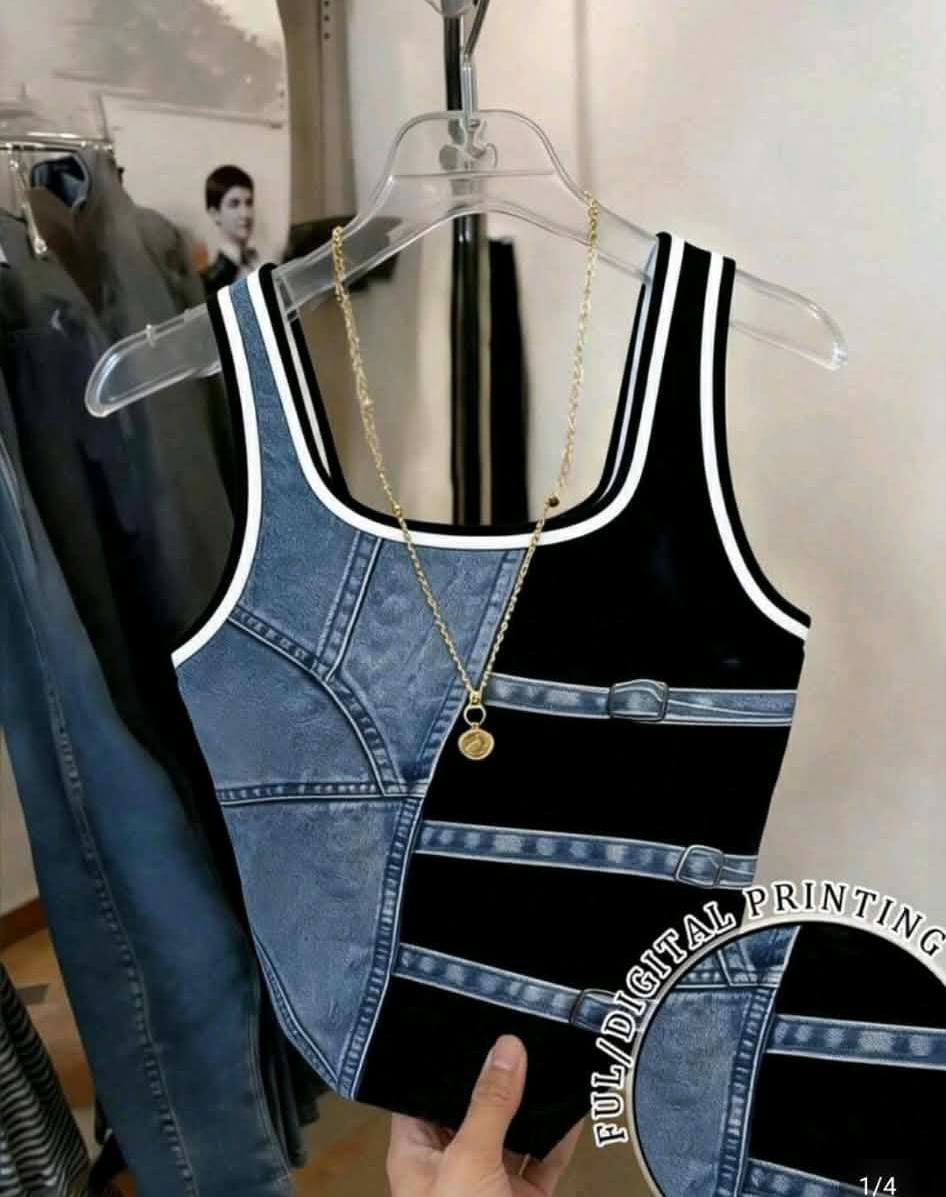 Black Knit Vest Top