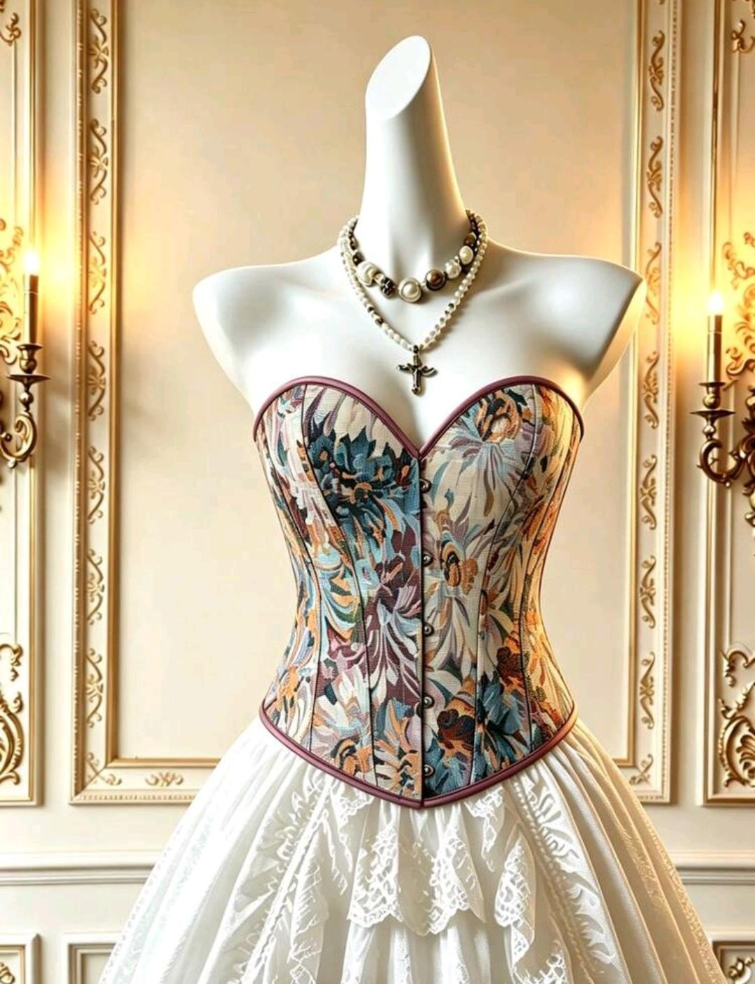 Gold Printed Corset Top