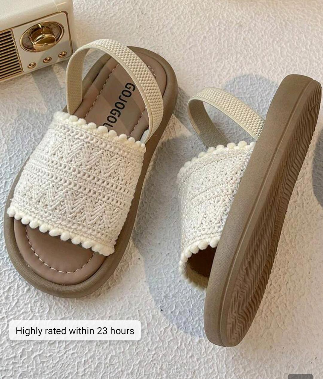 Cream Crochet Sandals