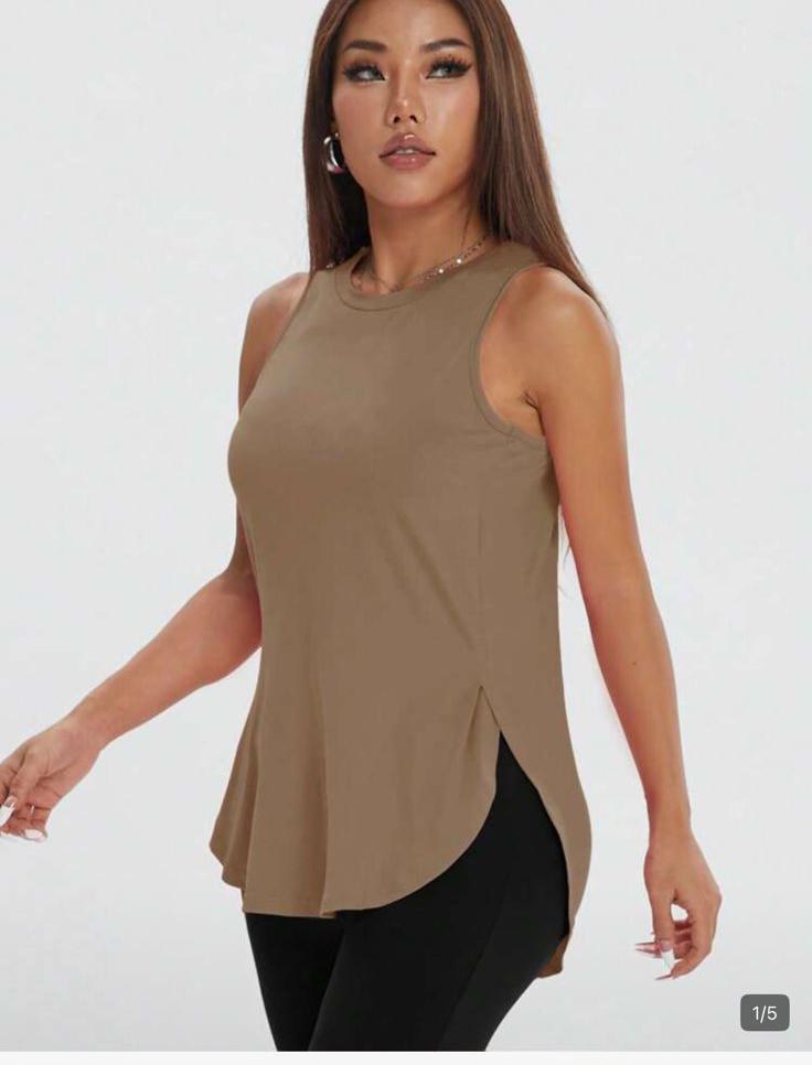 Brown Sleeveless Top
