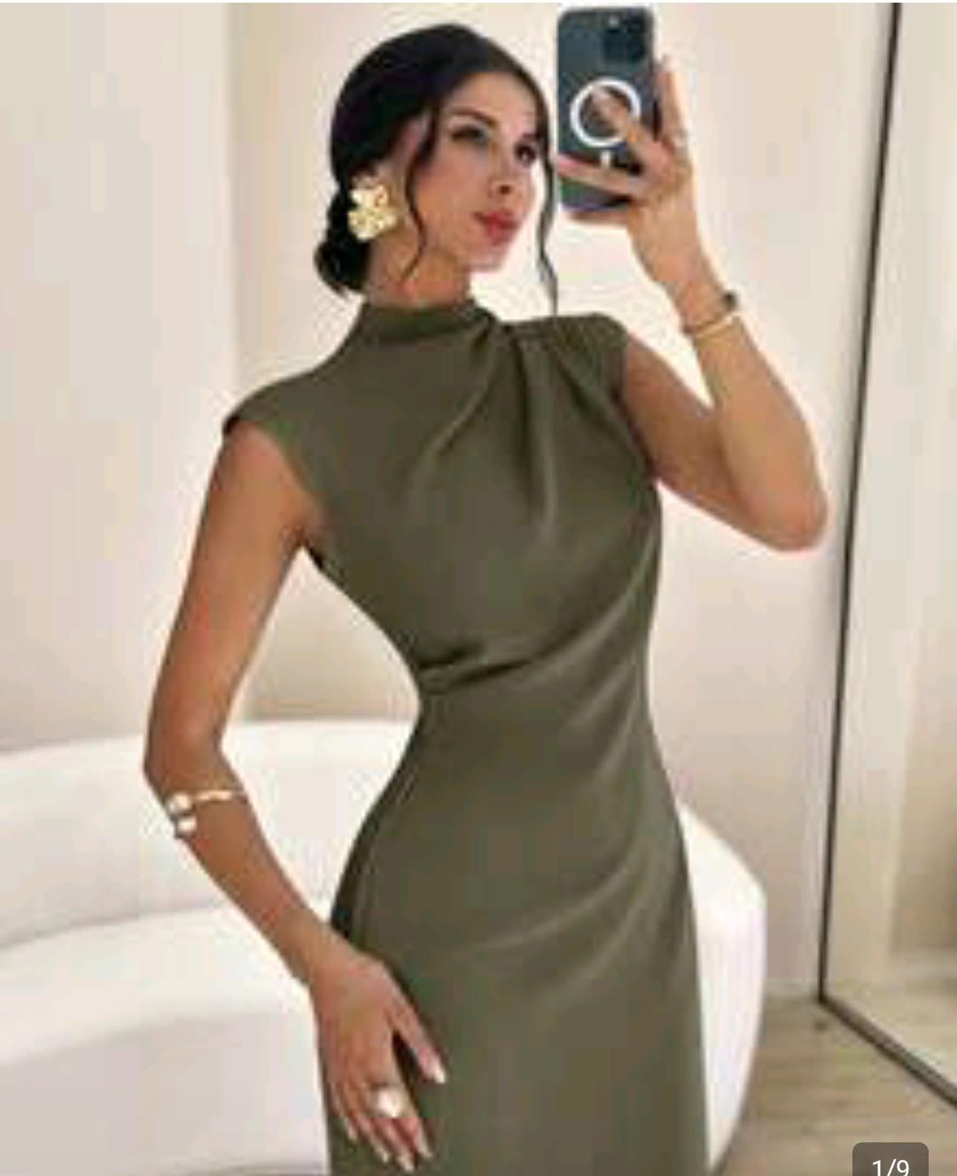 Olive Fitted Mini Dress