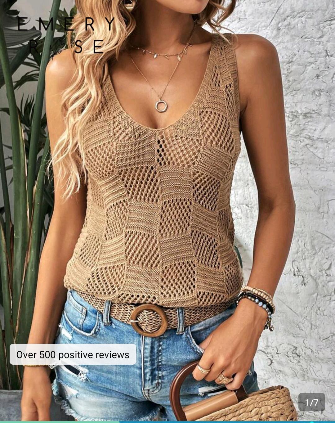 Beige Crochet Beach Top