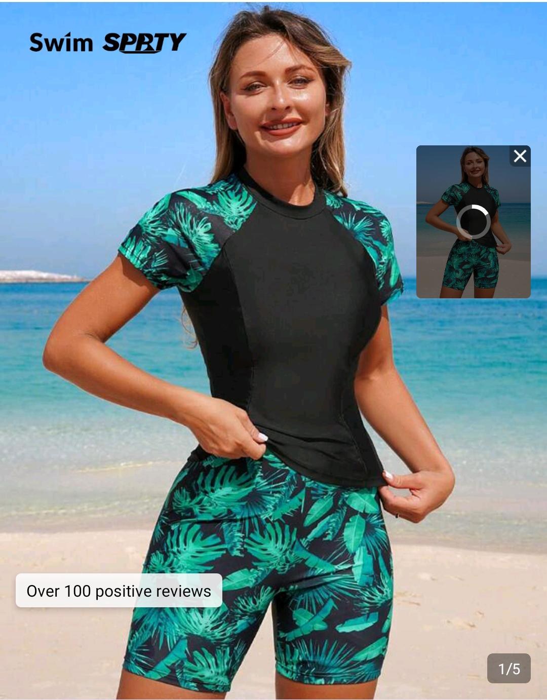 Green Floral Mini borkini